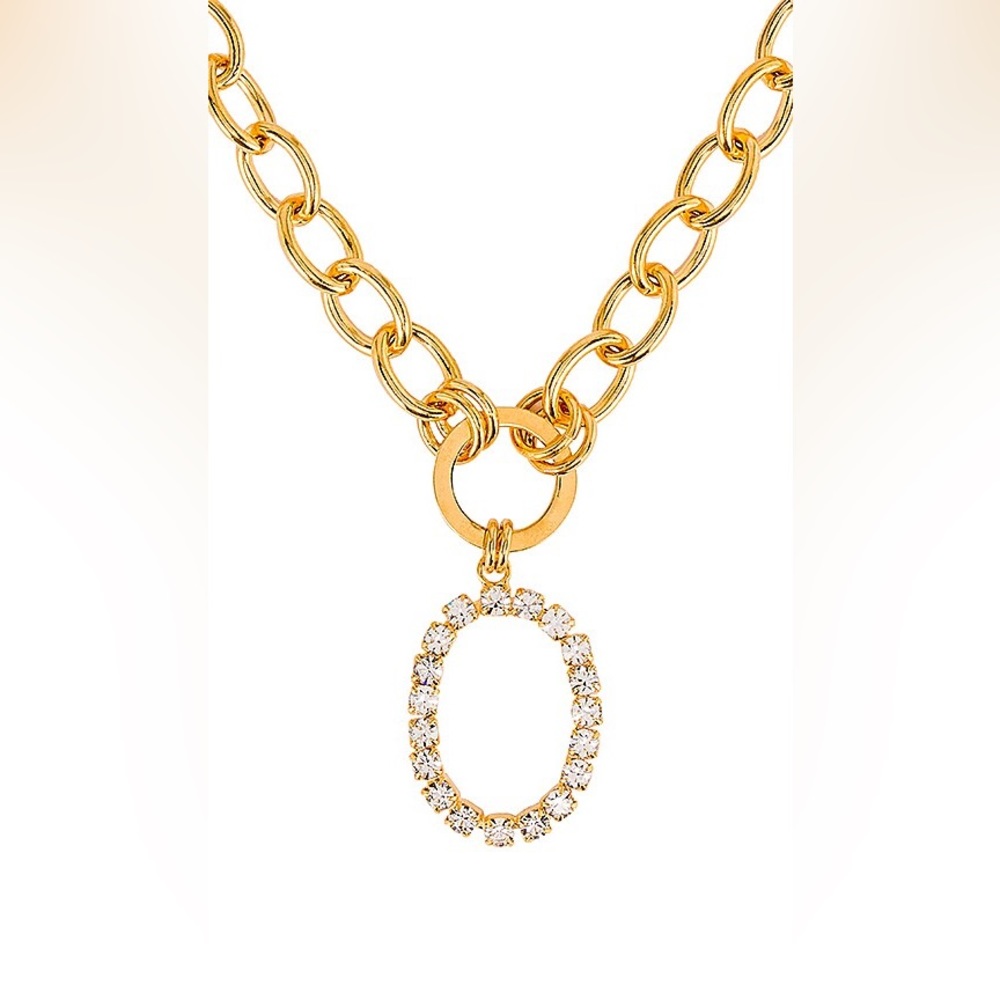 LARUICCI | Crystal Oval Lariat in Gold